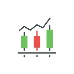 Flat vector icon of stock market candlestick chart