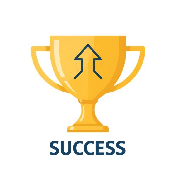 flat vector icon of trophy for business success isolated on white background
