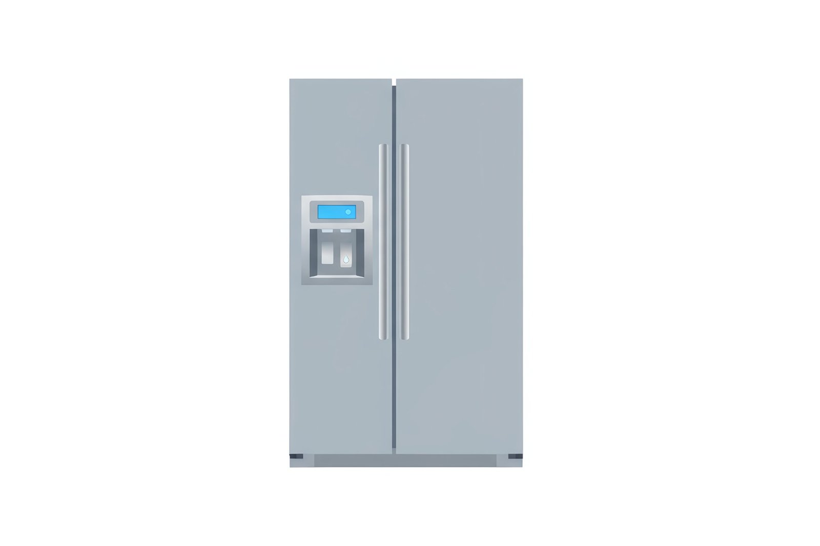 flat vector illustration of a refrigerator with double doors simple geometric design white background