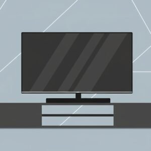 flat vector illustration of a television set on tv stand modern slim screen design 2