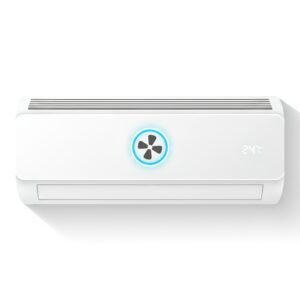 flat vector illustration of an air conditioner unit modern sleek design white background