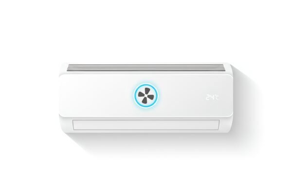 flat vector illustration of an air conditioner unit modern sleek design white background