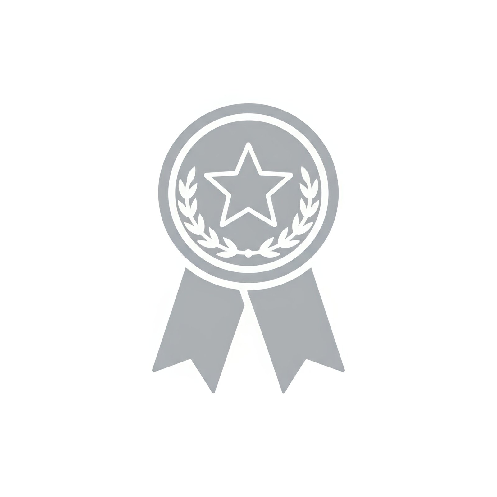 Flat vector icon of a silver medal with ribbon—free graphic for awards, achievements or icon-style visuals.