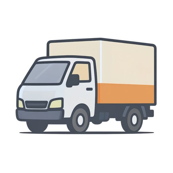 Flat vector icon of a delivery truck — simple modern transport and logistics illustration