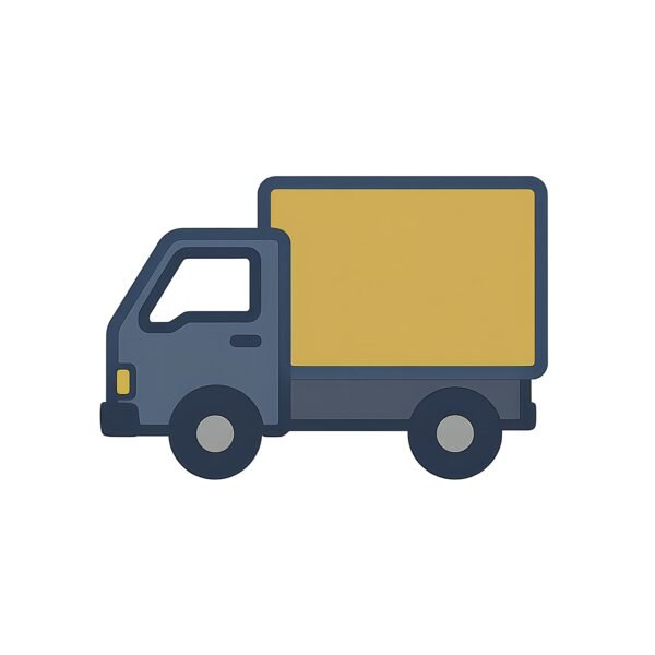 Flat vector illustration of a delivery truck—free graphic for transport, logistics or delivery-service visuals.