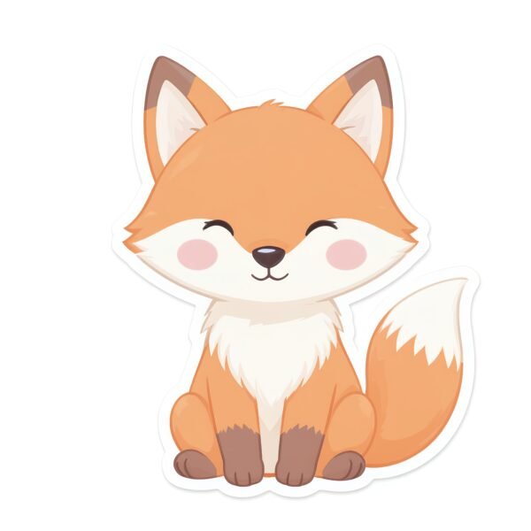 Download this fox cartoon illustration in soft pastel colors, ideal for kids education, animal learning visuals, and playful woodland designs.