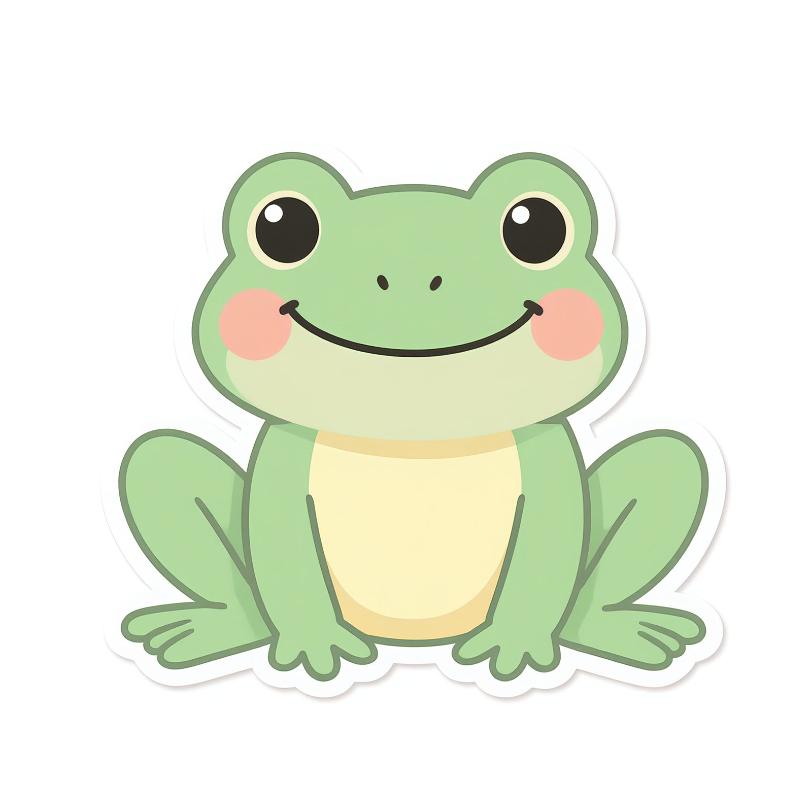 clean 2d flat cartoon illustration of a frog soft pastel colors smooth routails friendly educational style centered object white background no text sy8LGYdU upscaled