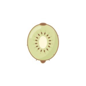 clean 2d flat illustration of a single kiwi simple rounded shapes soft pase background no text consistent with modern language learning app visuals lc i6l4S upscaled