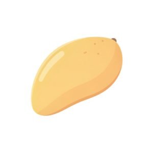 clean 2d flat illustration of a single mango slice simple rounded shapes se background no text consistent with modern language learning app visuals 9WEy4hA upscaled