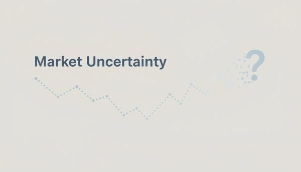 finance concept image showing the words market uncertainty exact spelling phics calm professional style clear readable text no logos no extra words wm YGU5G upscaled
