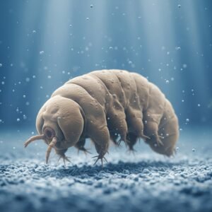 ultra realistic underwater microscopic scene of a tardigrade floating and ing cinematic scientific realism macro focus high detail textures no text 9l8Sd67z upscaled